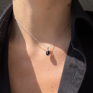 Natural Corundum Pendant Made of Silver