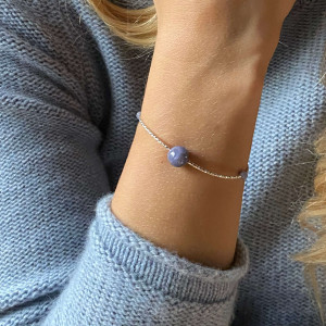 Natural tanzanite bracelet in silver