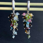 Earrings with natural tourmalines