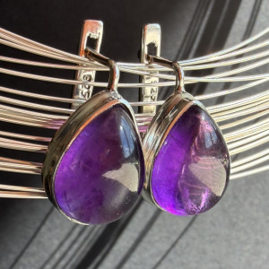 Silver Amethyst Earrings