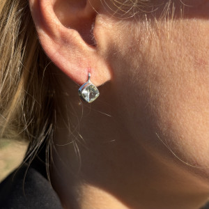 Silver aquamarine earrings