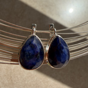 Silver Sapphire Earrings
