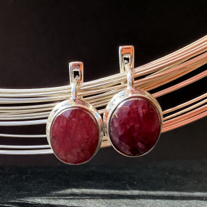Silver Ruby Earrings