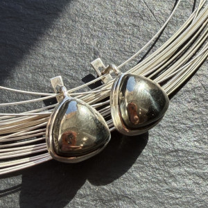 Earrings Natural pyrite